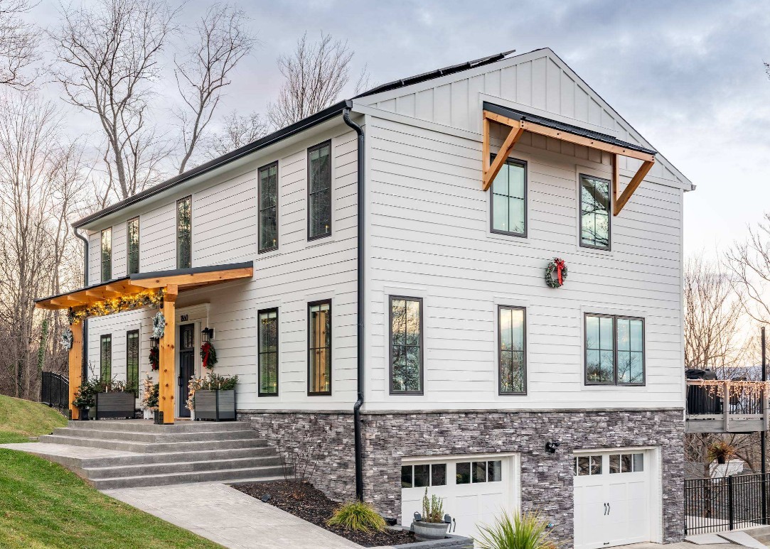 Professionally installed siding on a home