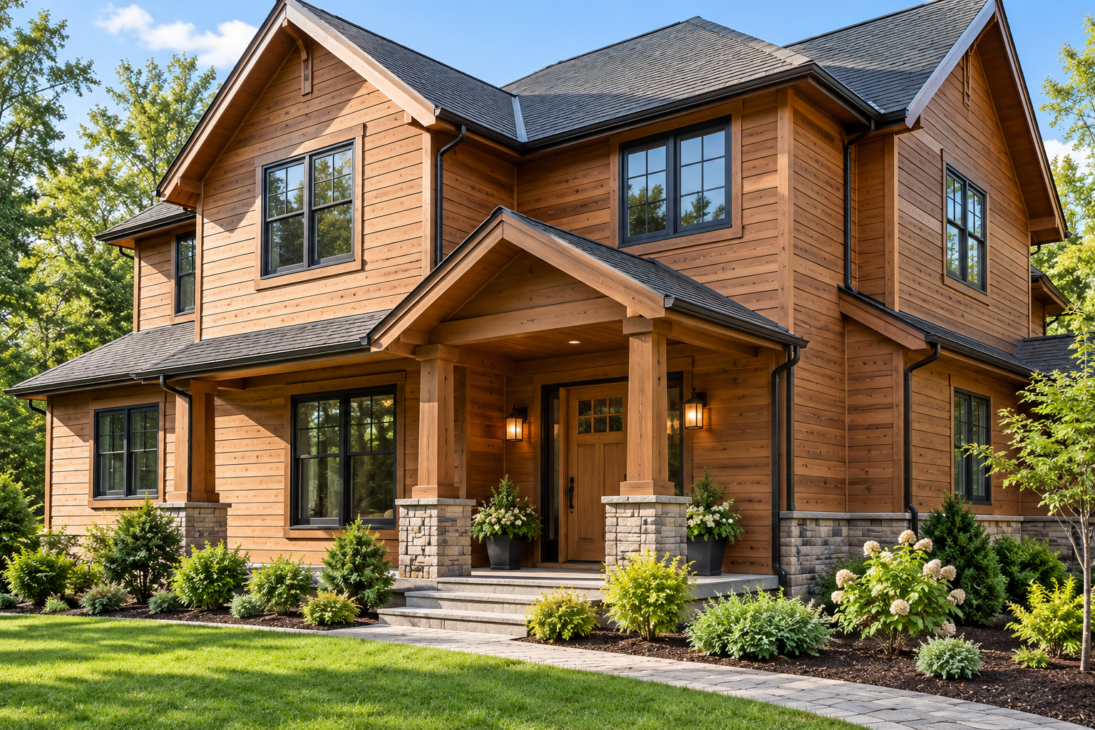 Home exterior with installed siding